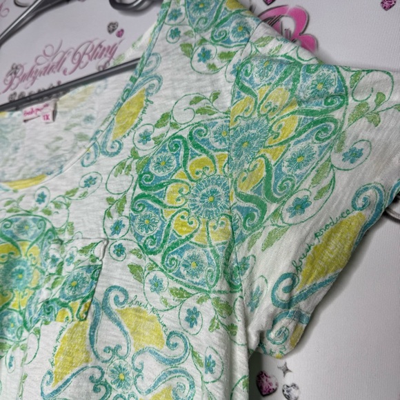 Fresh produce top asymmetrical fairy hem bottom paisley boho neon blue green - Picture 11 of 12